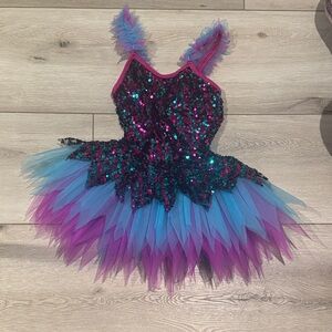 Glittery Kids Dance Costume - Pink and Blue